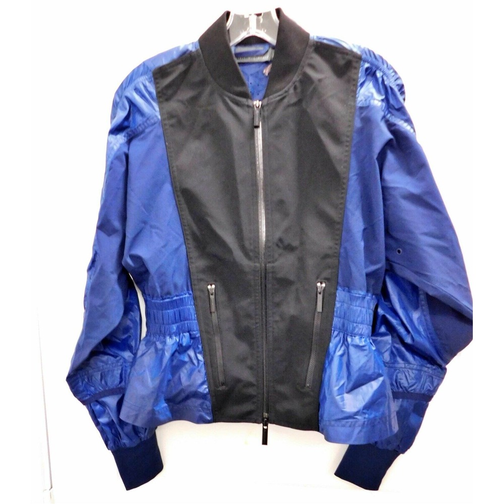 New Stella McCartney Adidas Navy Black Zip Lightweight Jacket UK 34